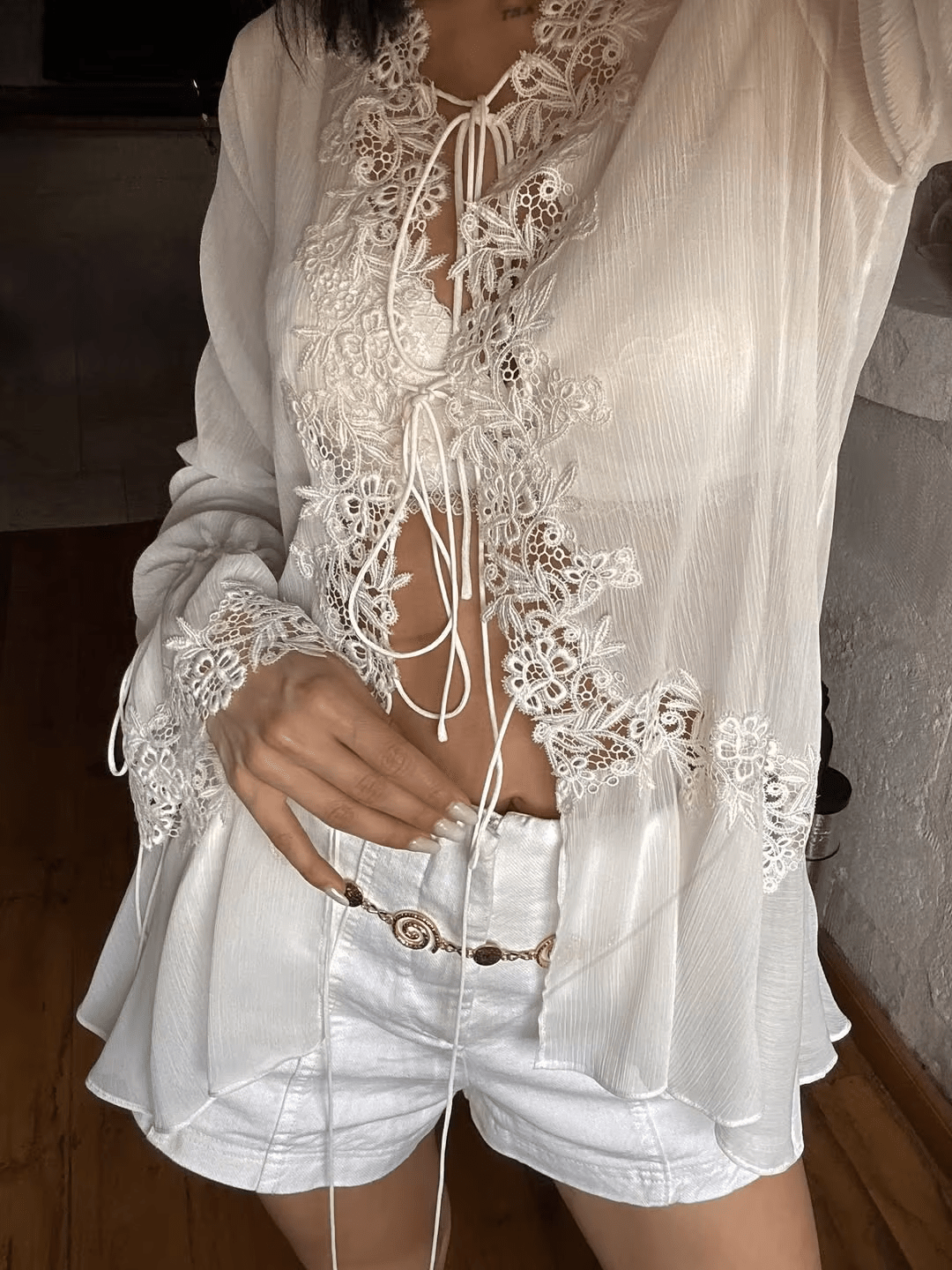 Cardigan ajouré Marin