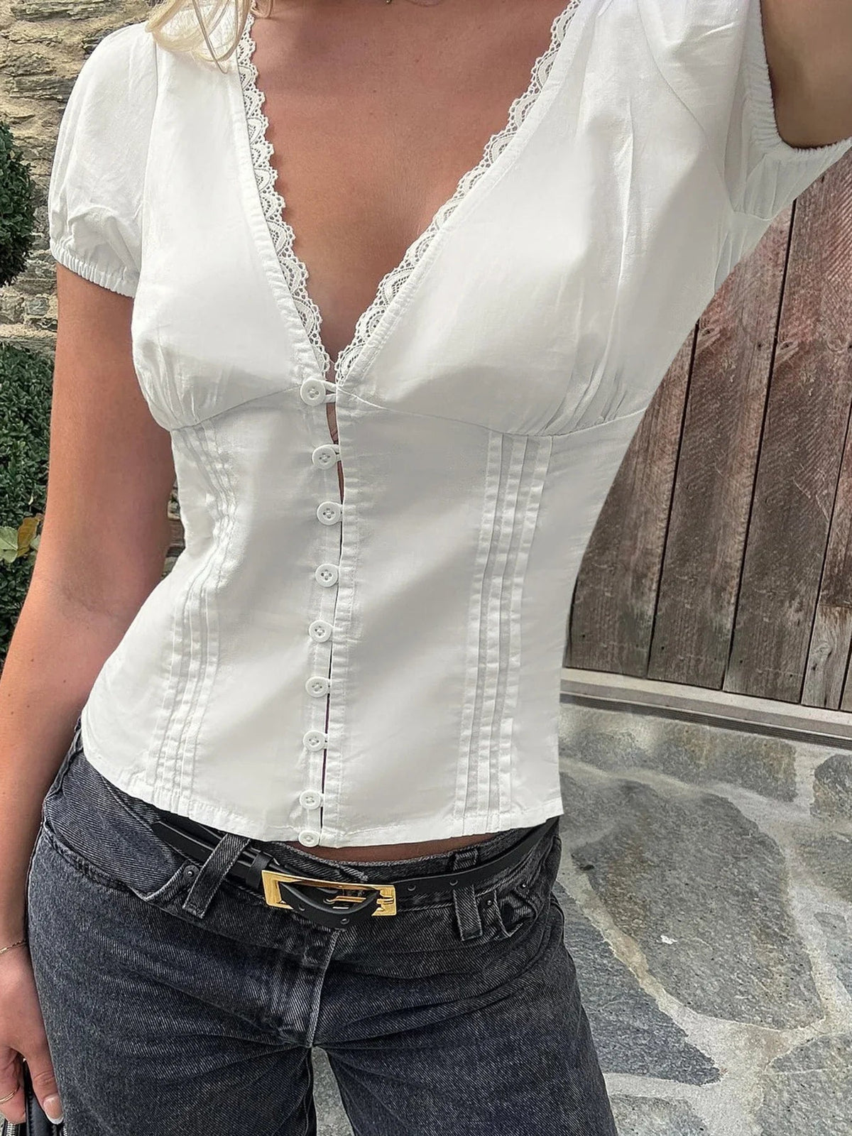 Blouse Mica à décolleté plongeant