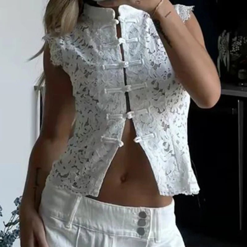 Top Odessa sans manches en dentelle