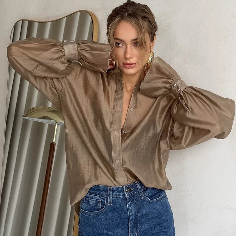 Blouse transparente à manches longues Patricia