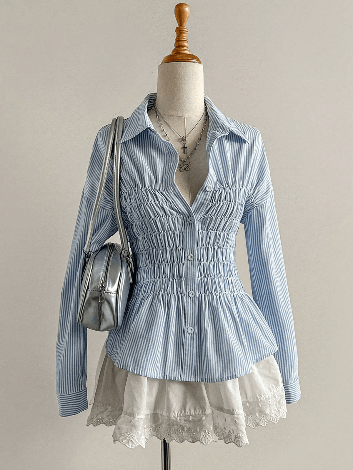 Blouse Sandra à manches longues avec smocks