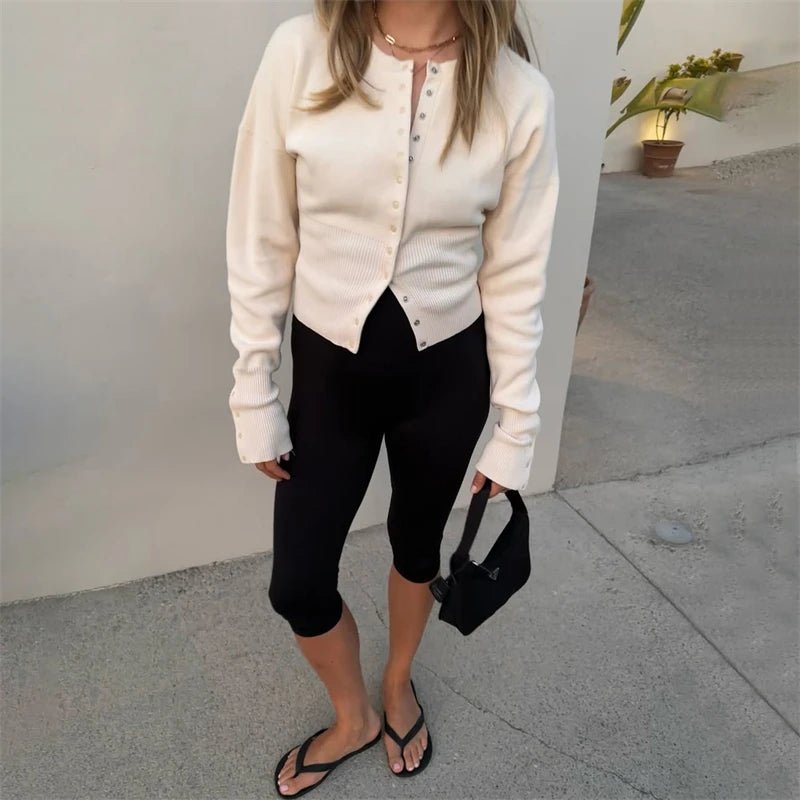 Cardigan en maille à boutons-pression Shelly