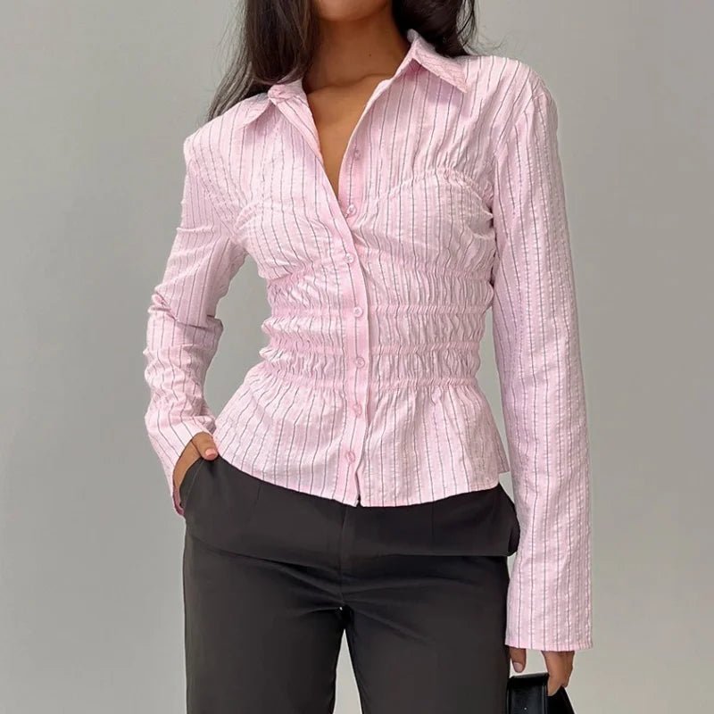 Blouse Susan froncée à manches longues