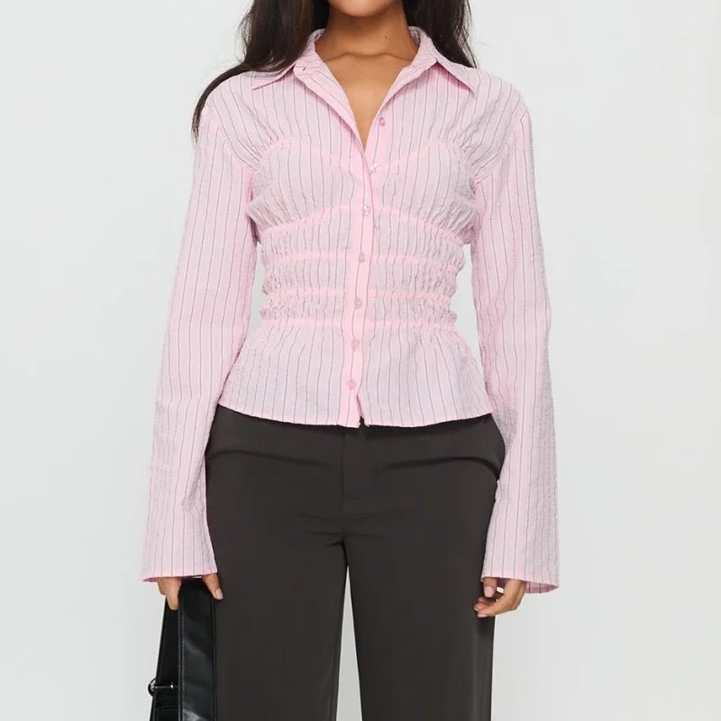 Blouse Susan froncée à manches longues