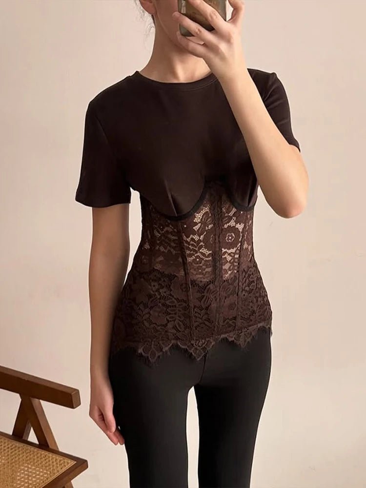 Top corset en dentelle Suzie