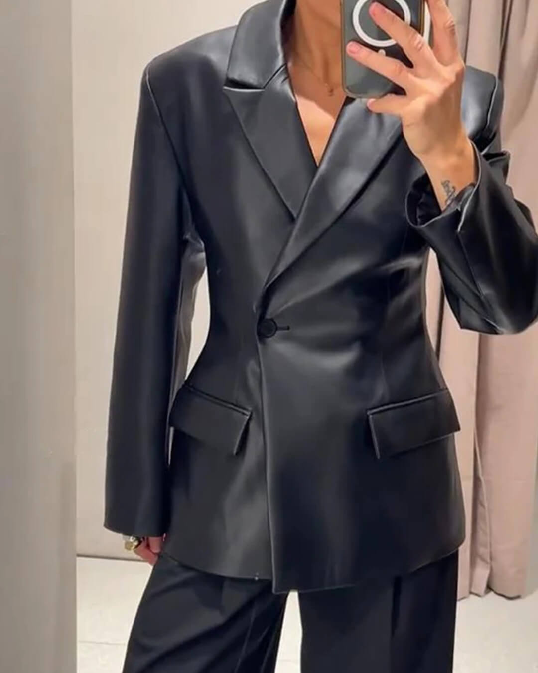 Blazer Nia en cuir synthétique