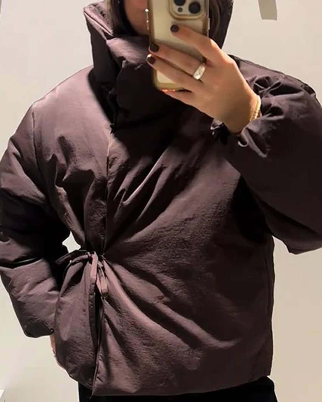 Veste matelassée Suzy à col montant et nœud