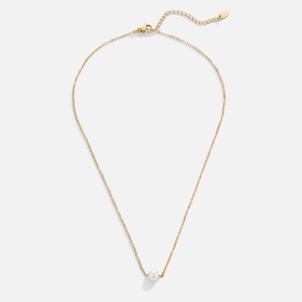 Collier Solitaire Perle Dorée