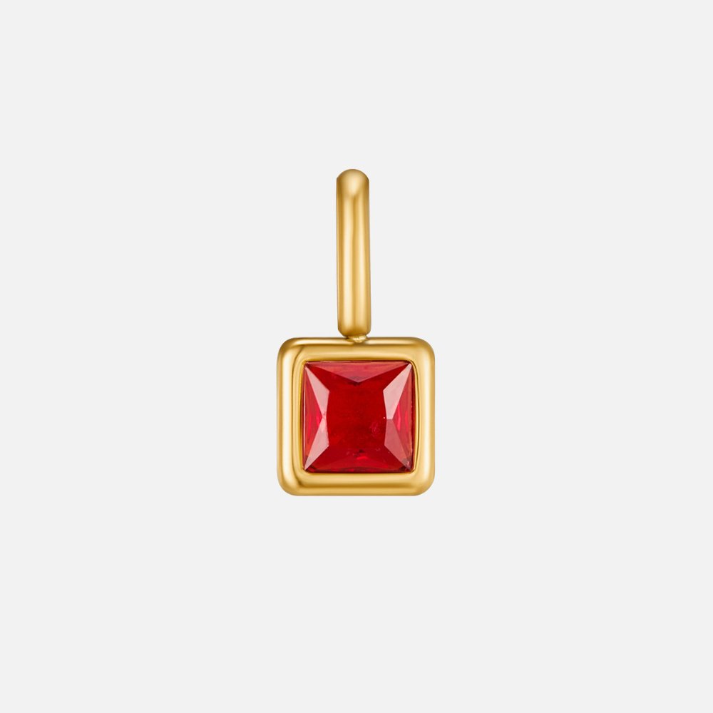 Collier Pendentif Carré Pierre de Naissance