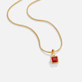 Collier Pendentif Carré Pierre de Naissance