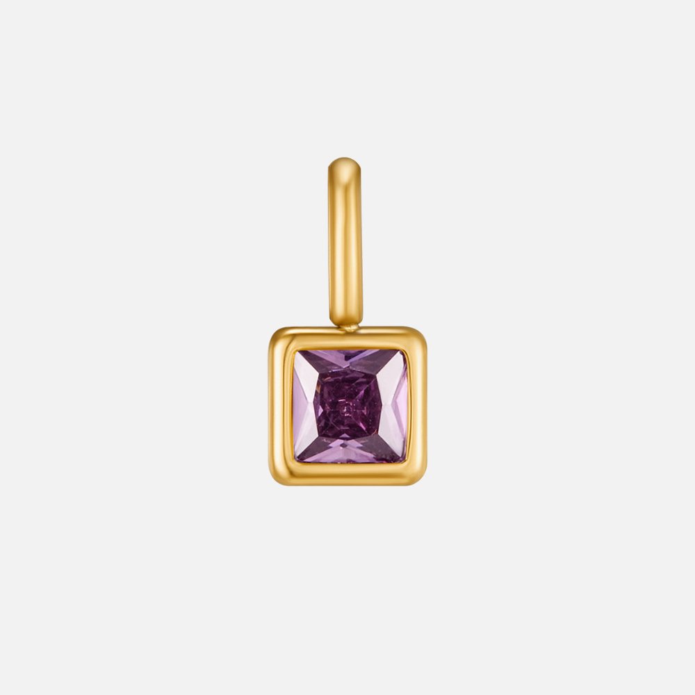 Collier Pendentif Carré Pierre de Naissance
