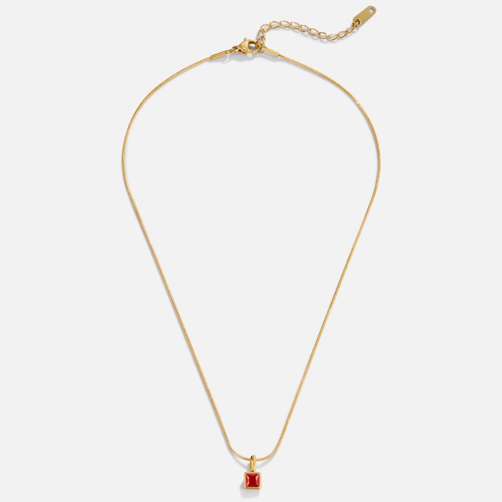 Collier Pendentif Carré Pierre de Naissance