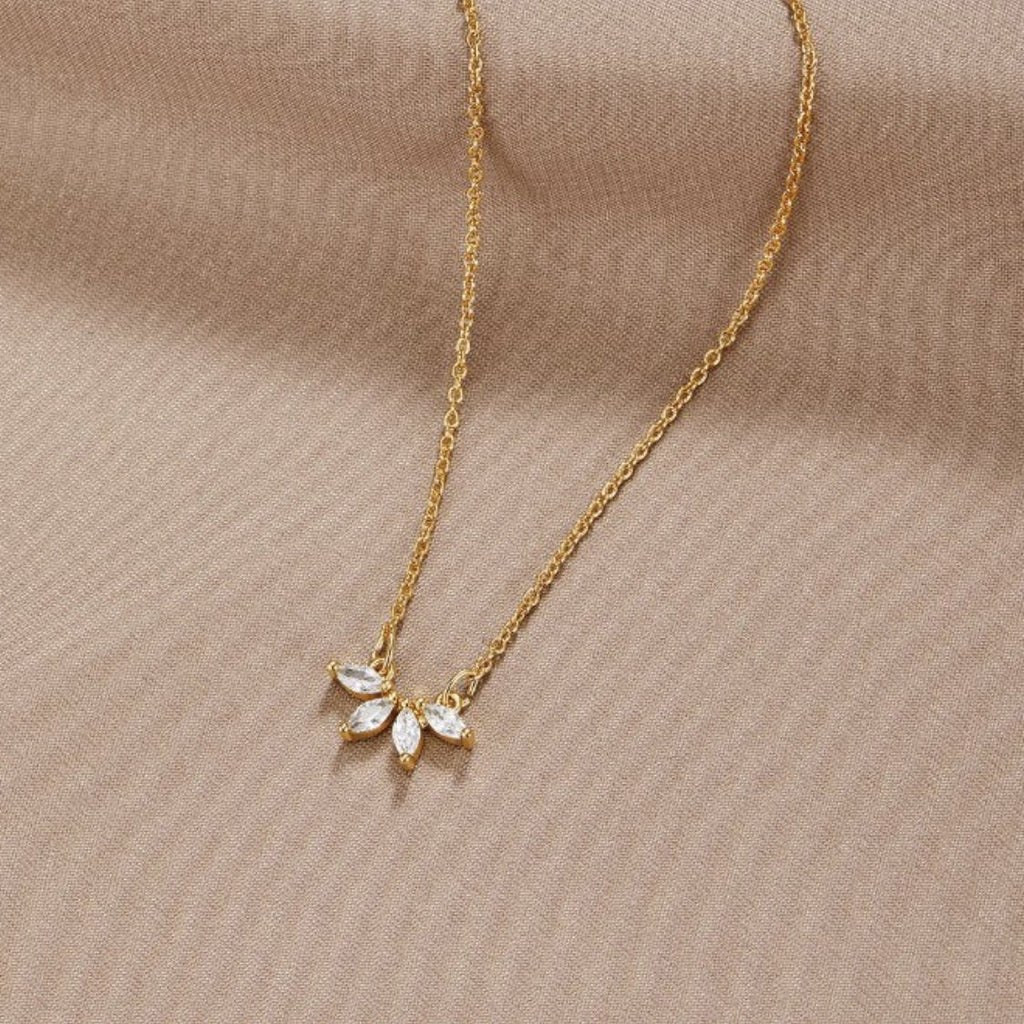 Collier Pendentif Feuille Tiffany en Cristal