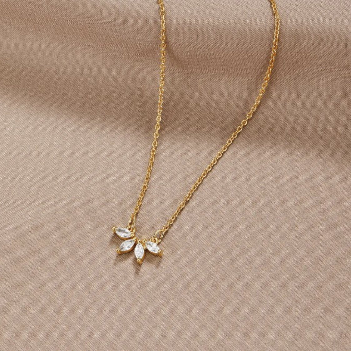Collier Pendentif Feuille Tiffany en Cristal