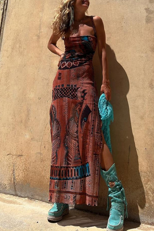 Robe Longue Nuisette Sexy en Tulle, Fendue