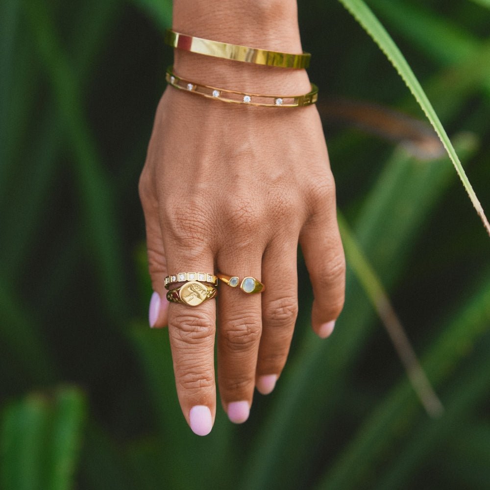 Bague Vintage Aigue-Marine Enveloppante