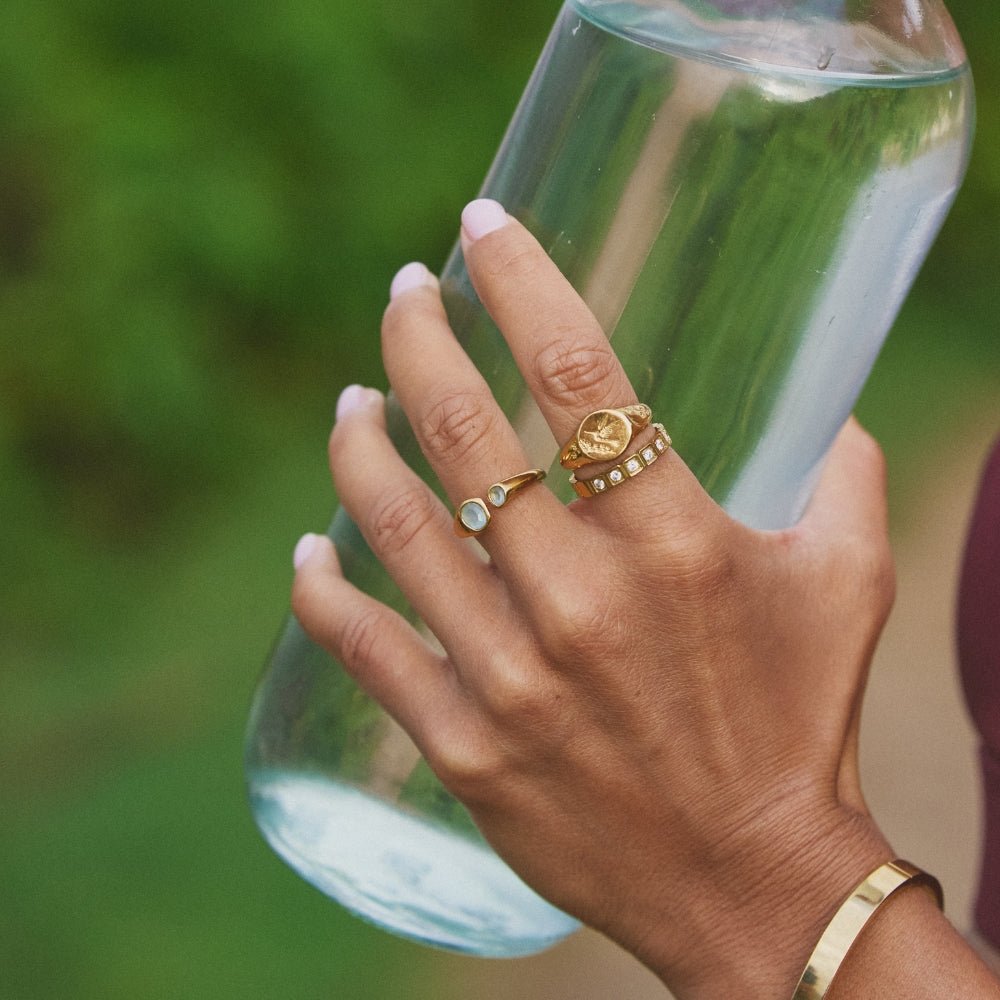 Bague Vintage Aigue-Marine Enveloppante