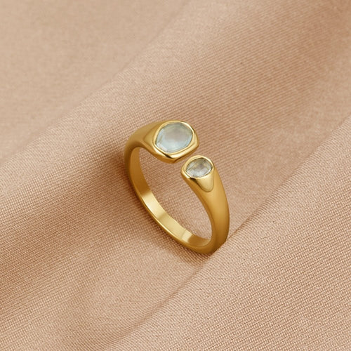 Bague vintage aigue-marine enveloppante