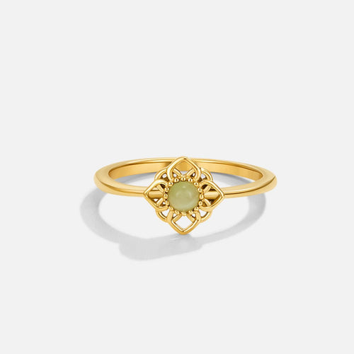 Bague vintage fleur de lotus opale