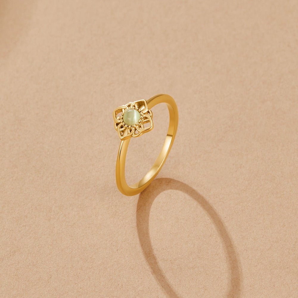 Bague Vintage Fleur de Lotus Opale
