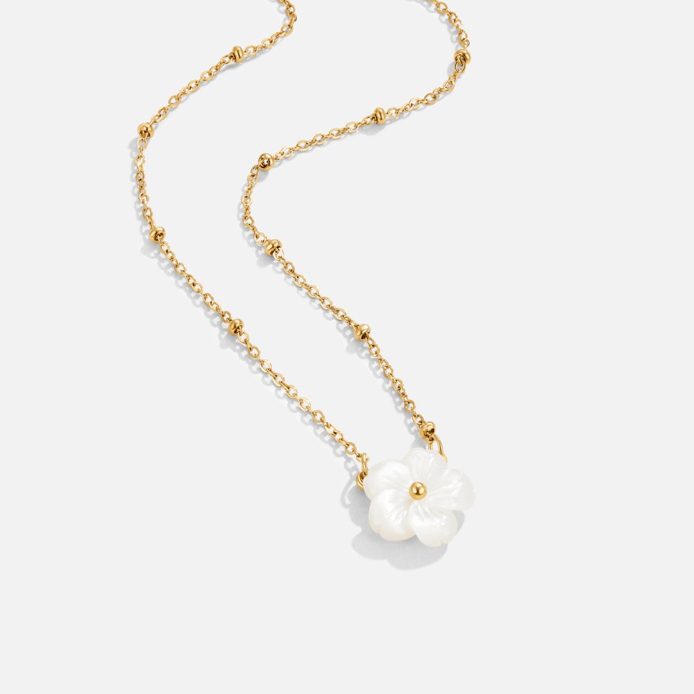 Collier Fleur de Cerisier Blanche