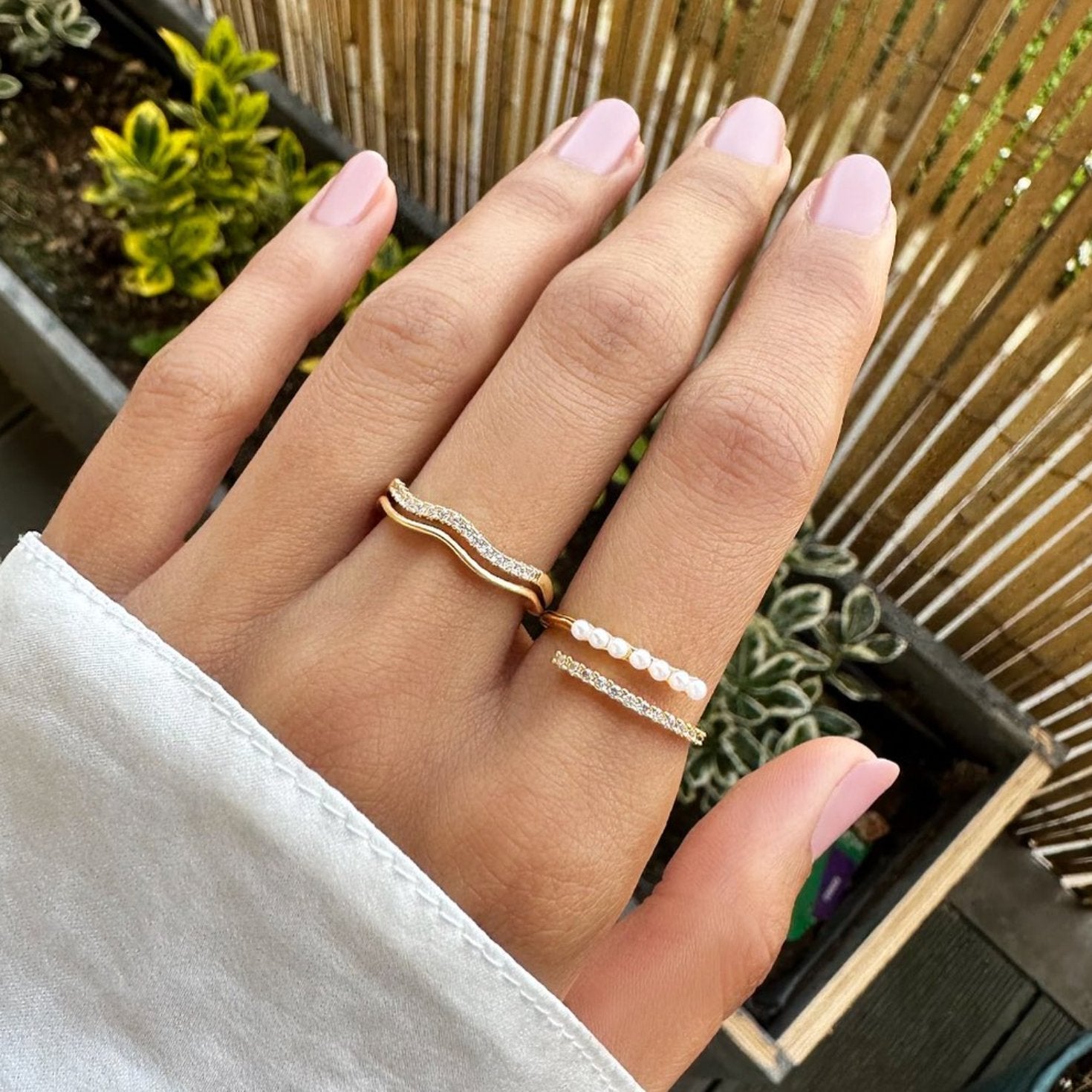 Bague « Wrap Me » Perle et Cristal